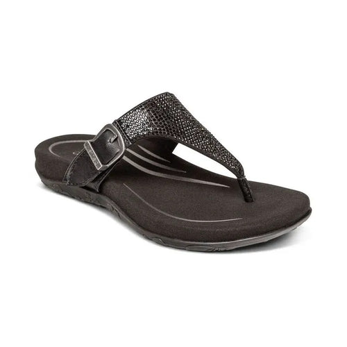 Aetrex Rae Thong Women's Sandal - Black