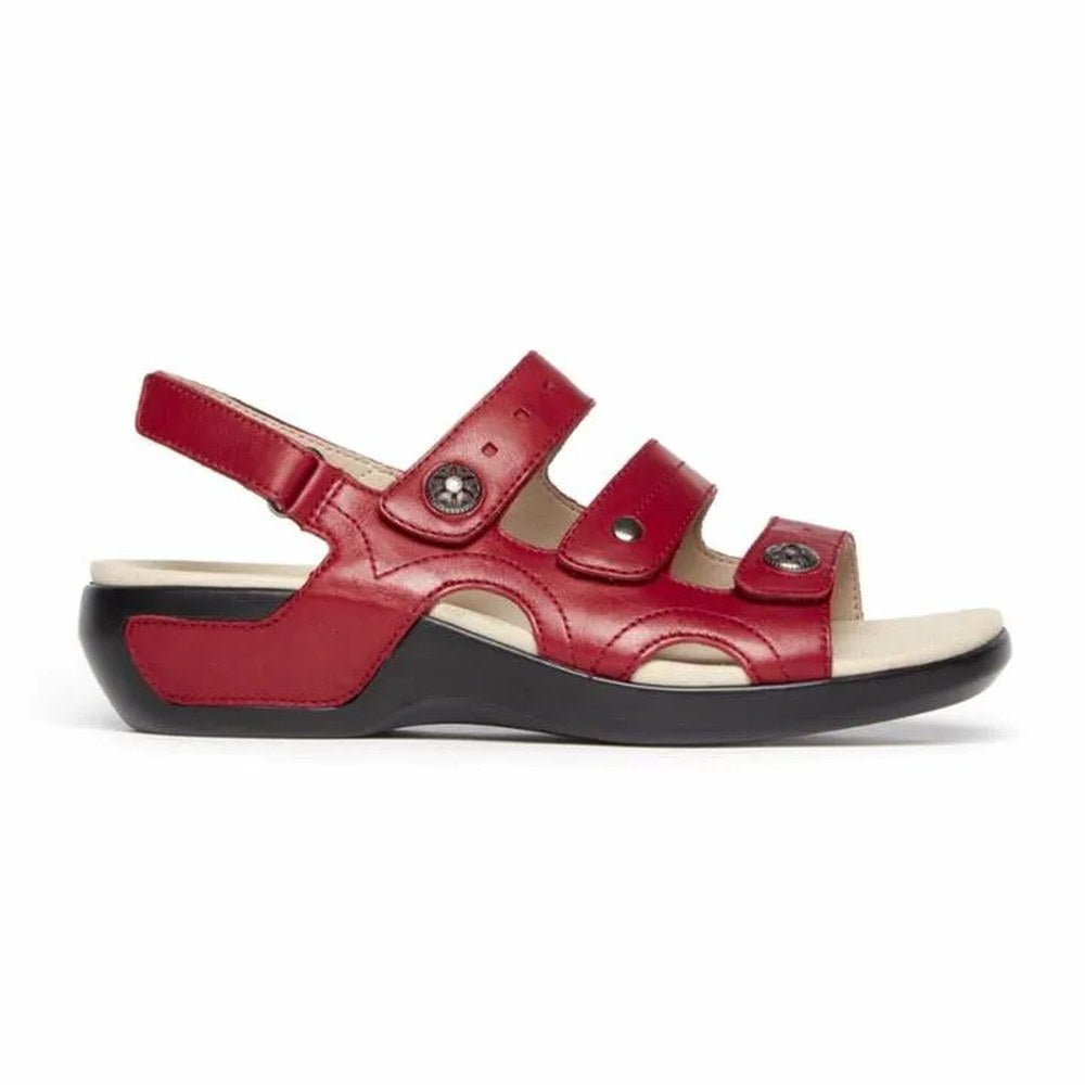 Ara PC Three Strap Women's Sandal - Red