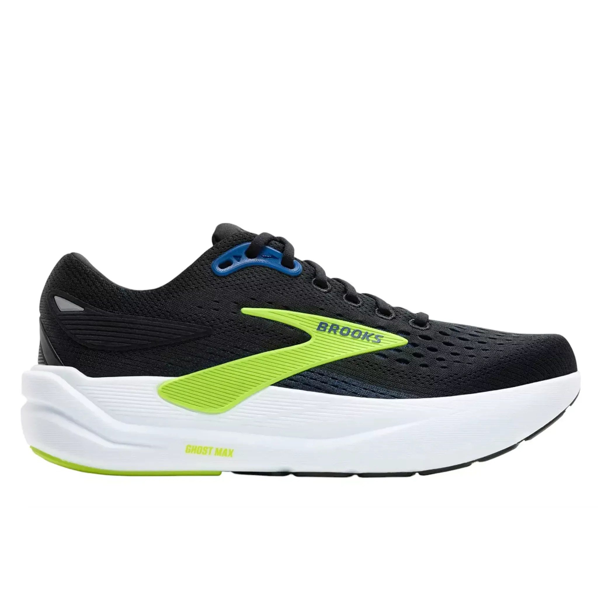 Brooks Ghost Max 3 Men's Running Shoe - Black/Navy/Acid Lime