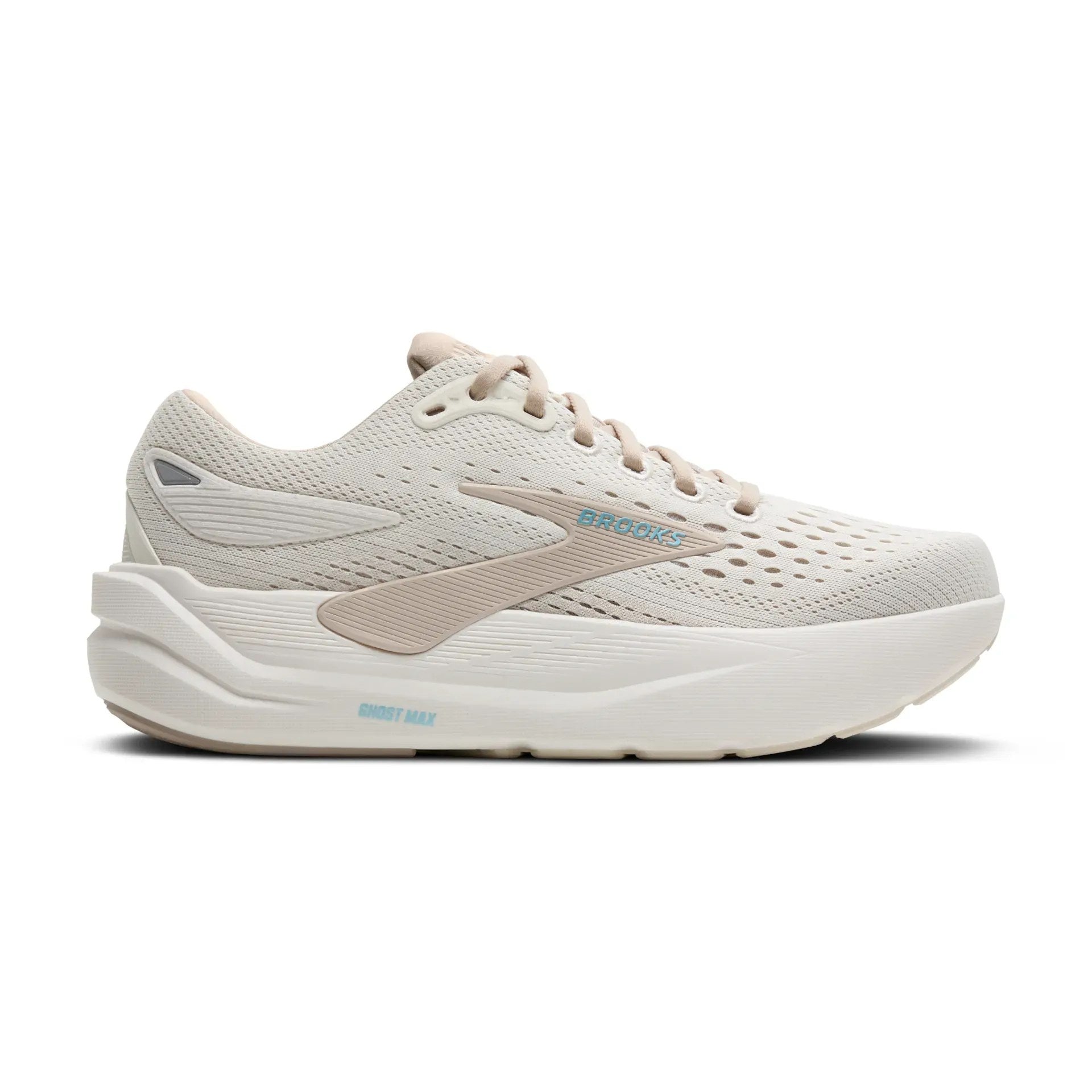 Brooks Ghost Max 3 Women's Running Shoe - Coconut/Chateau Grey/Blue