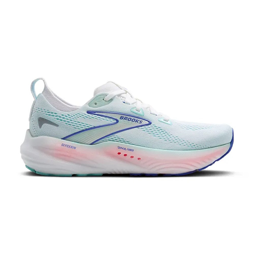 Brooks Glycerin 22 Women's Running Shoe - White/Limpet Shell/ Amparo Blue