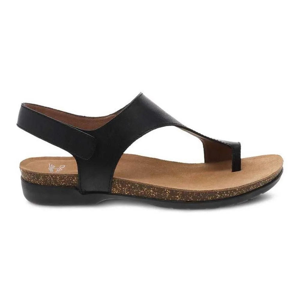 Dansko Reece Waxy Burnished Women's Sandal - Black