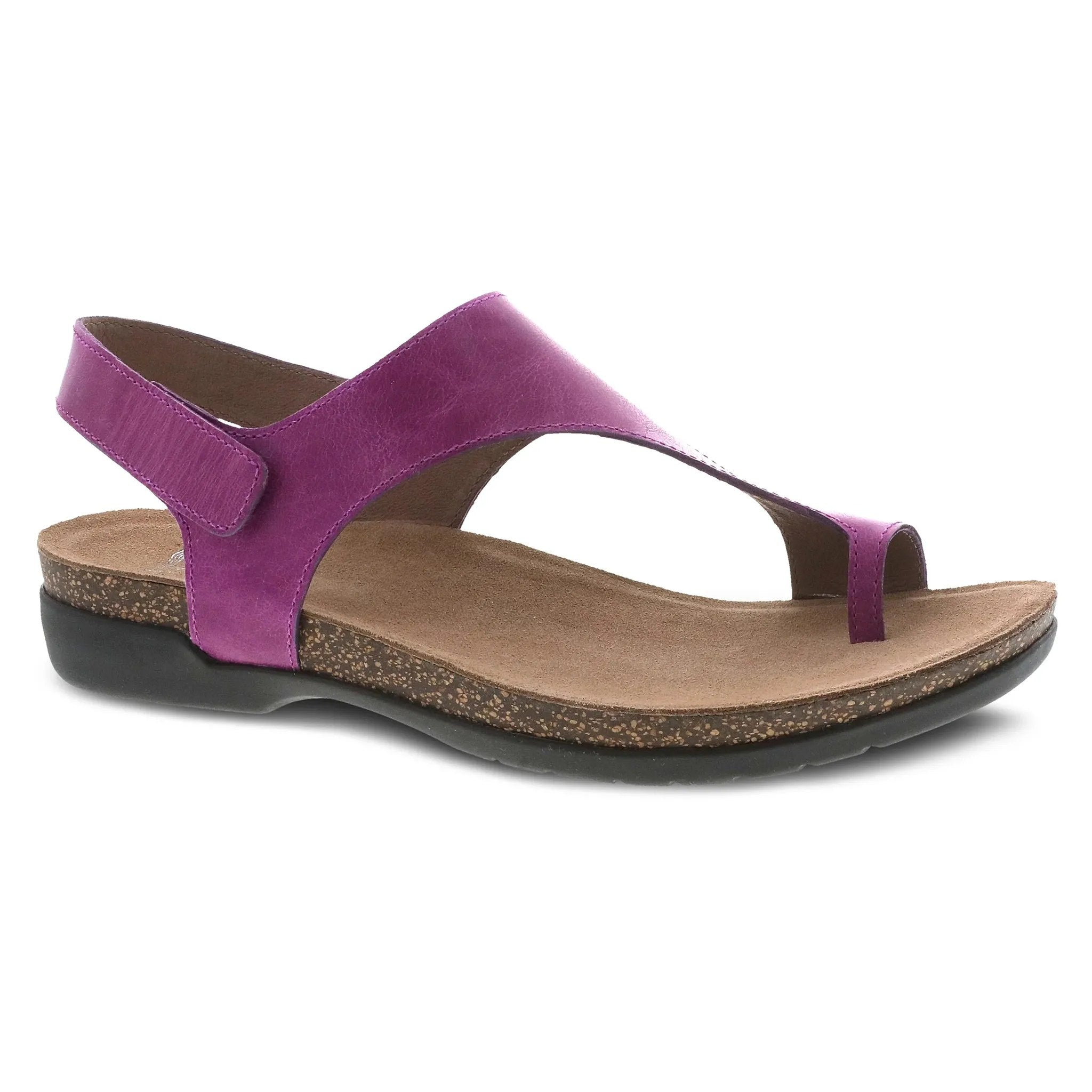 Dansko Reece Waxy Burnished Women's Sandal - Magenta