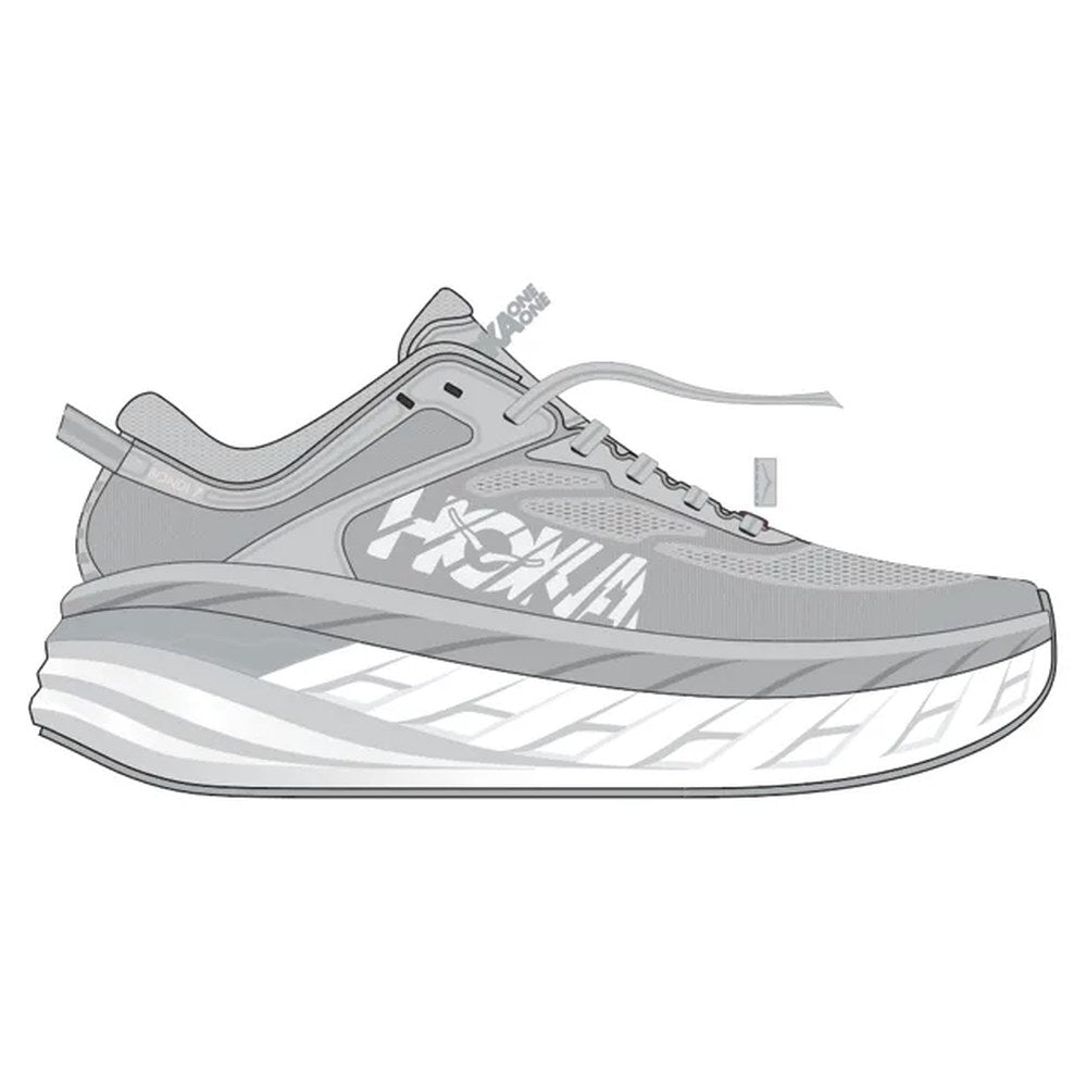 Hoka Bondi 7 Women's (Wide) Running Shoe - Harbor Mist/ White