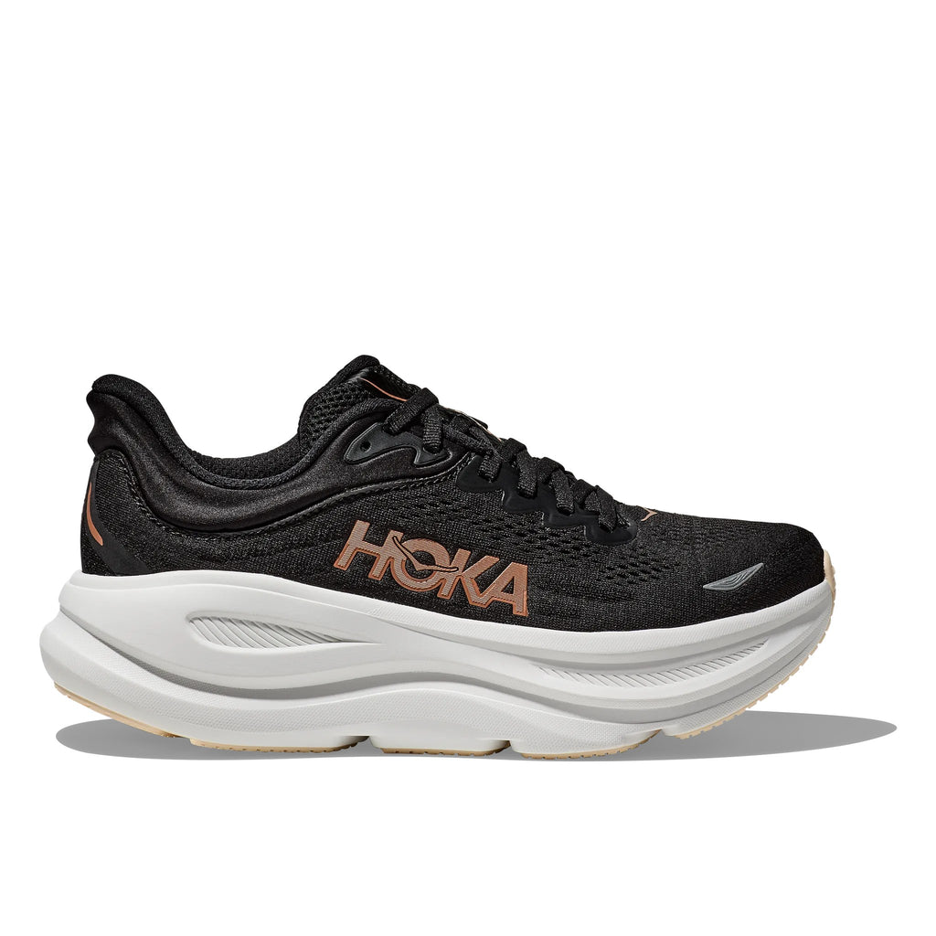 Hoka Bondi 9 Women's Running Shoe - Black / Rose Gold