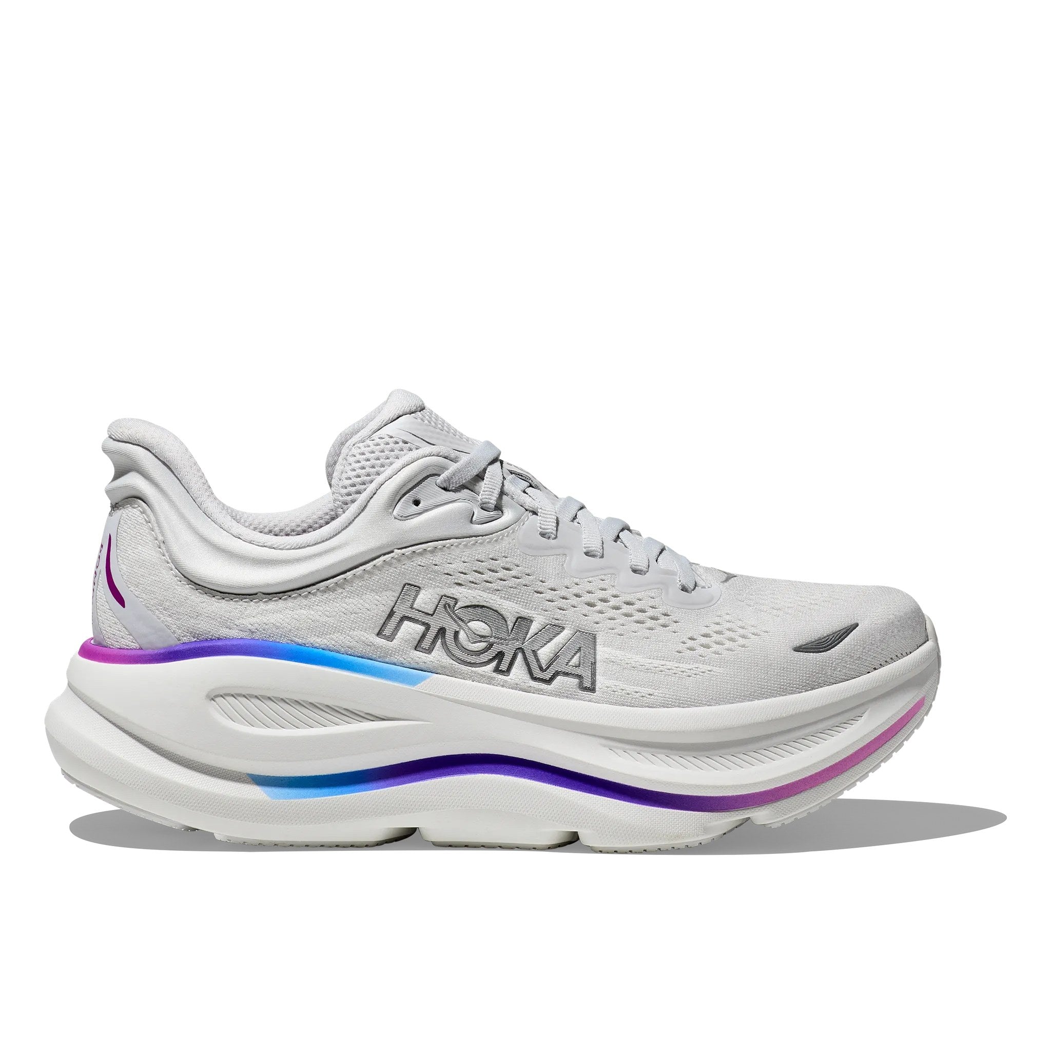 Hoka Bondi 9 Women's Running Shoe - Cosmic Grey/White