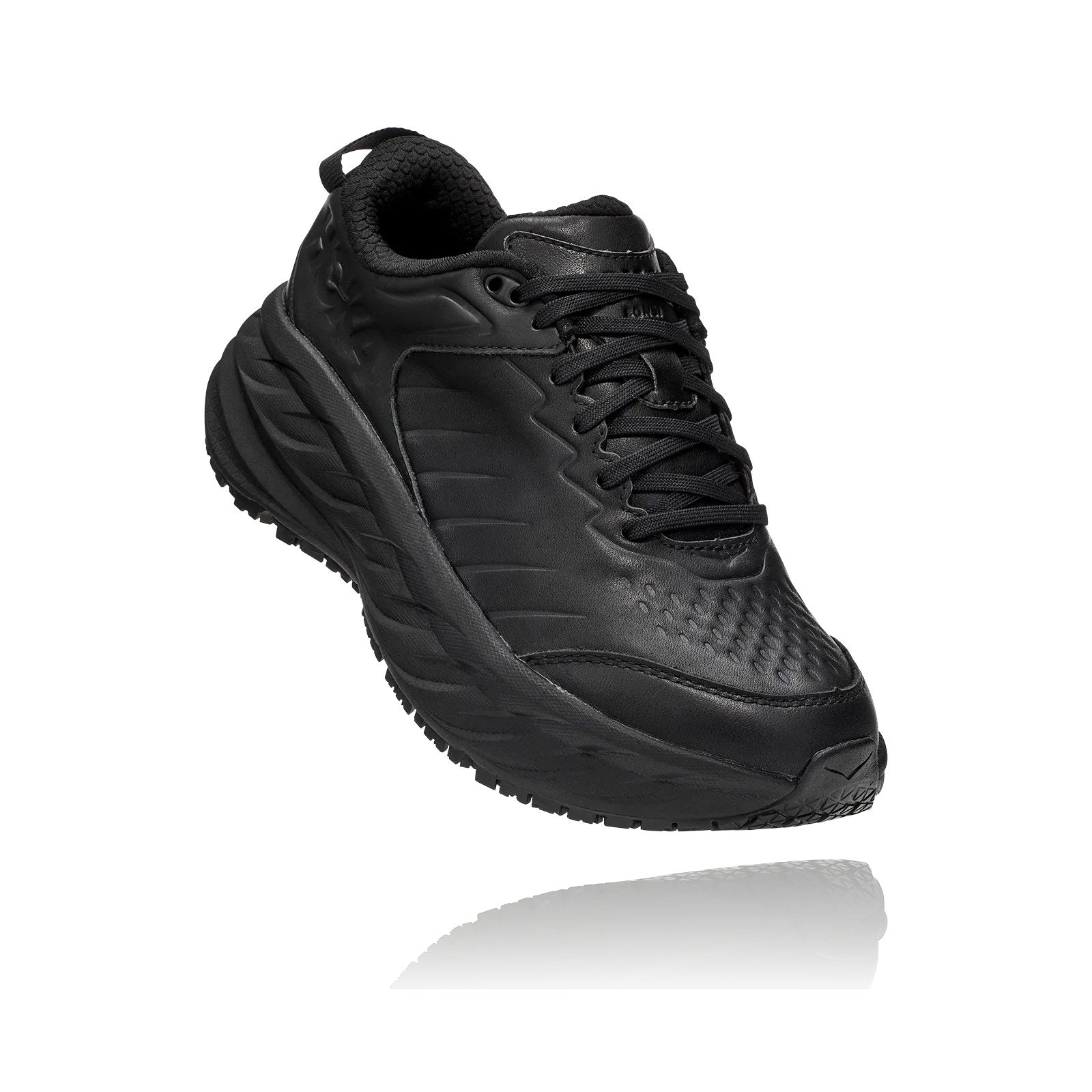 Hoka Bondi SR Leather Men's Running Shoe - Black/Black