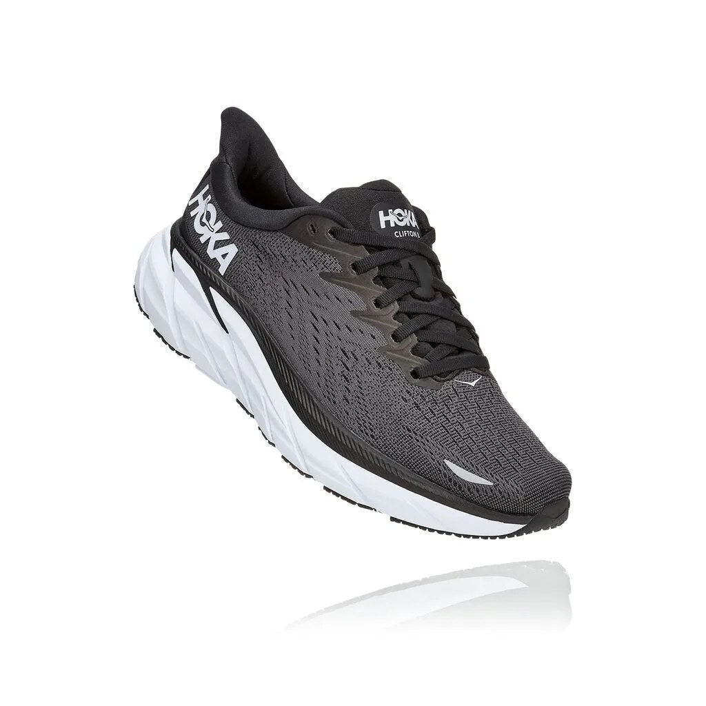 Hoka Clifton 8 Men's Running Shoe - Black/White