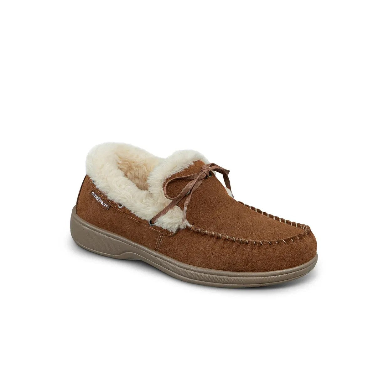 Orthofeet Tuscany Moccasin Men's Slipper - Brown