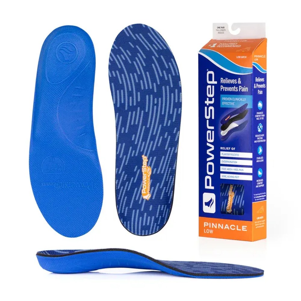 Powerstep Pinnacle Low Orthotic Insole - Blue/White/Orange