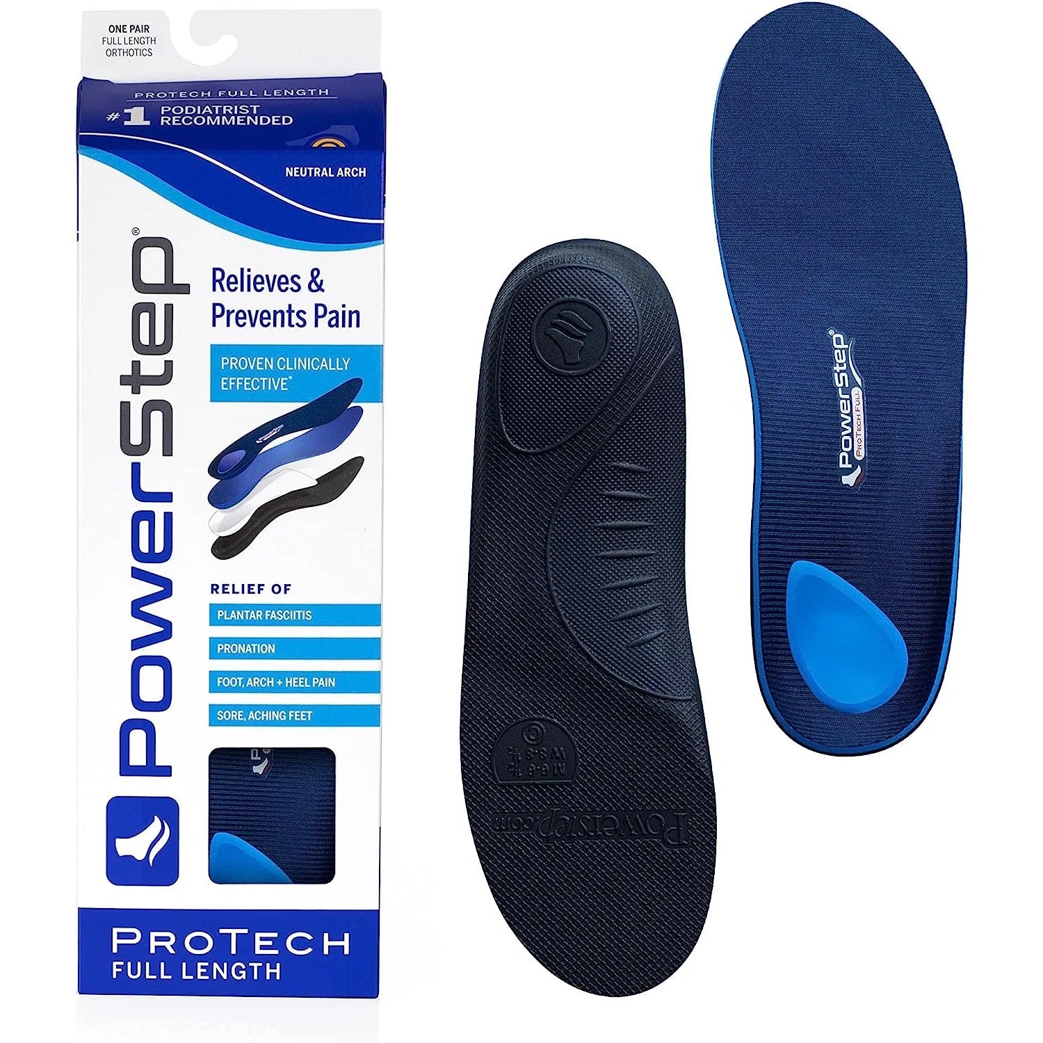 Powerstep PRO Orthotic Insole - Blue