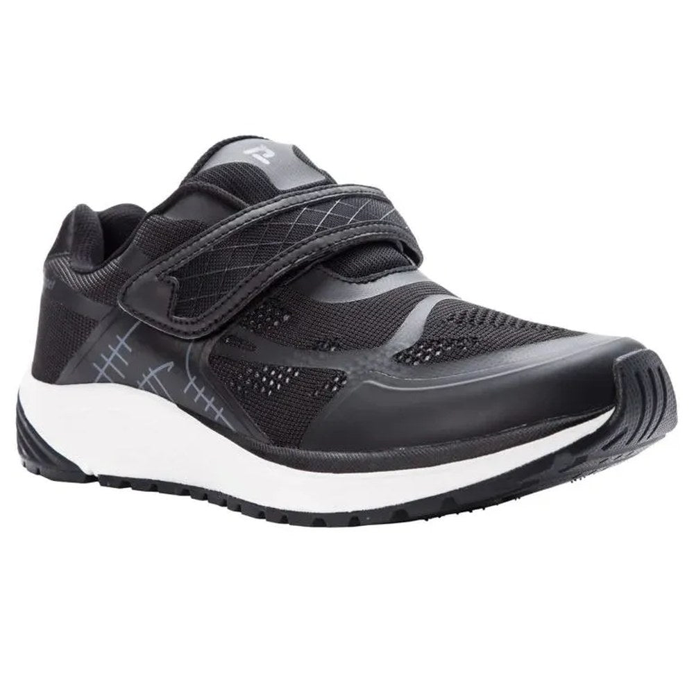 Propet One Strap Men's Walking Shoe - Black/Dk Grey