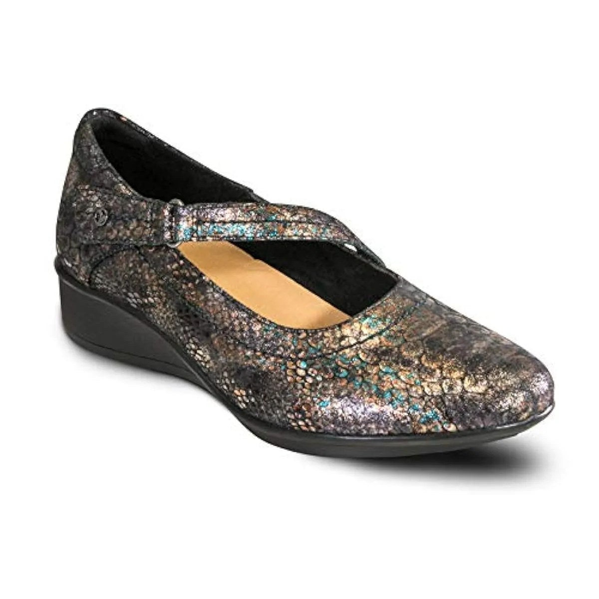 Revere Bonn Women's Casual Shoe - Black Met Python