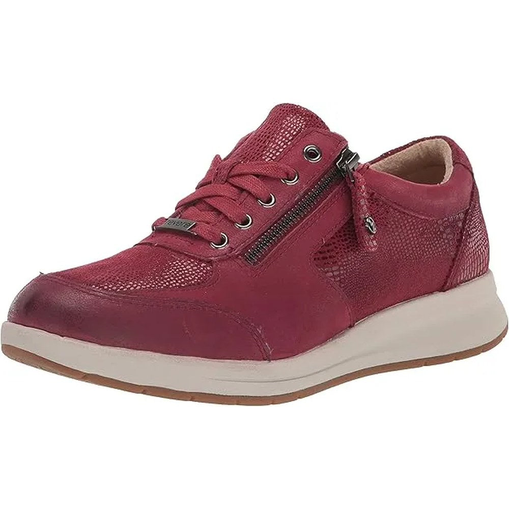 Revere Boston Leather Zip Women's Casual Shoe - Cherry Lizard