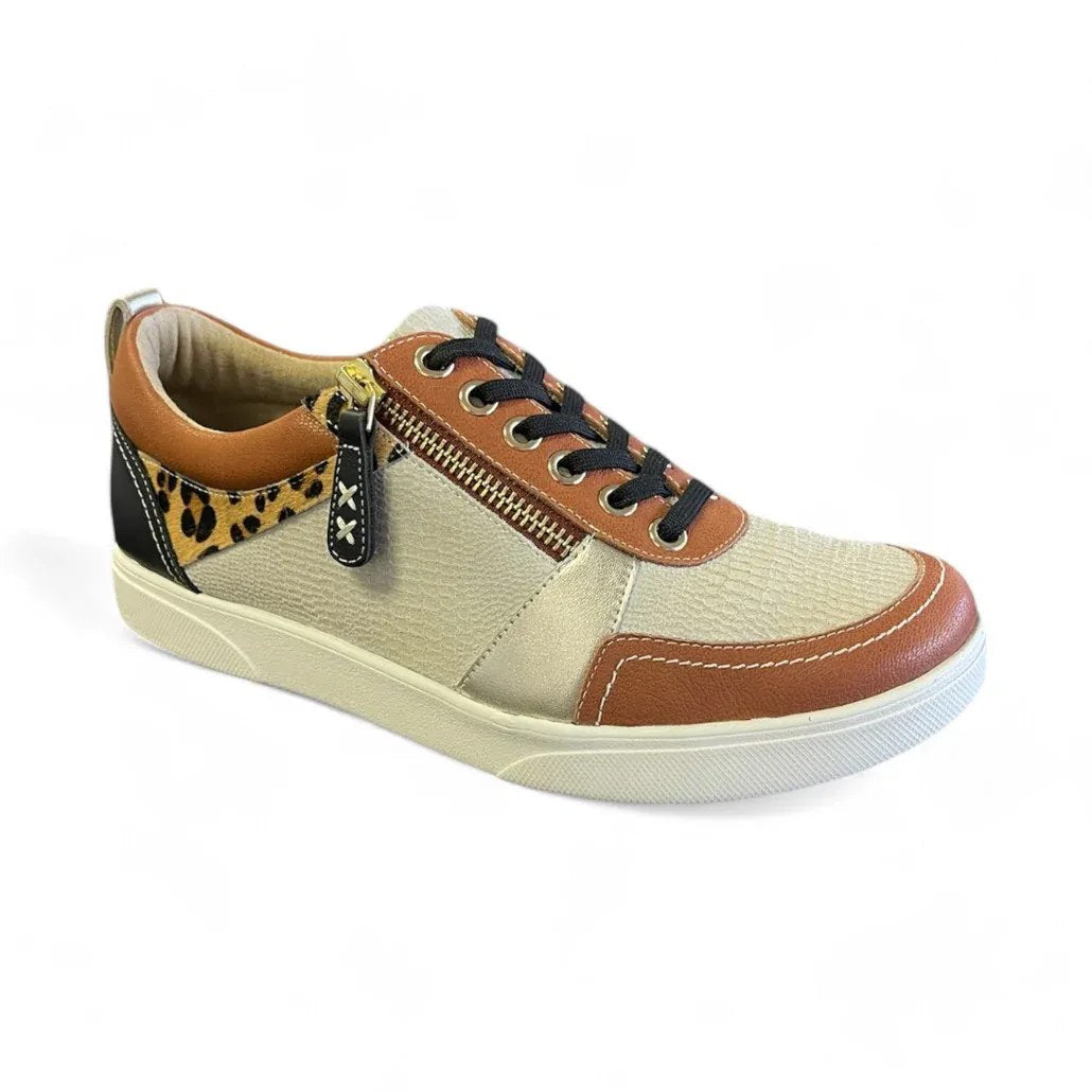 Revere Longbeach Sneaker Women's Casual Shoe - Cognac Multi