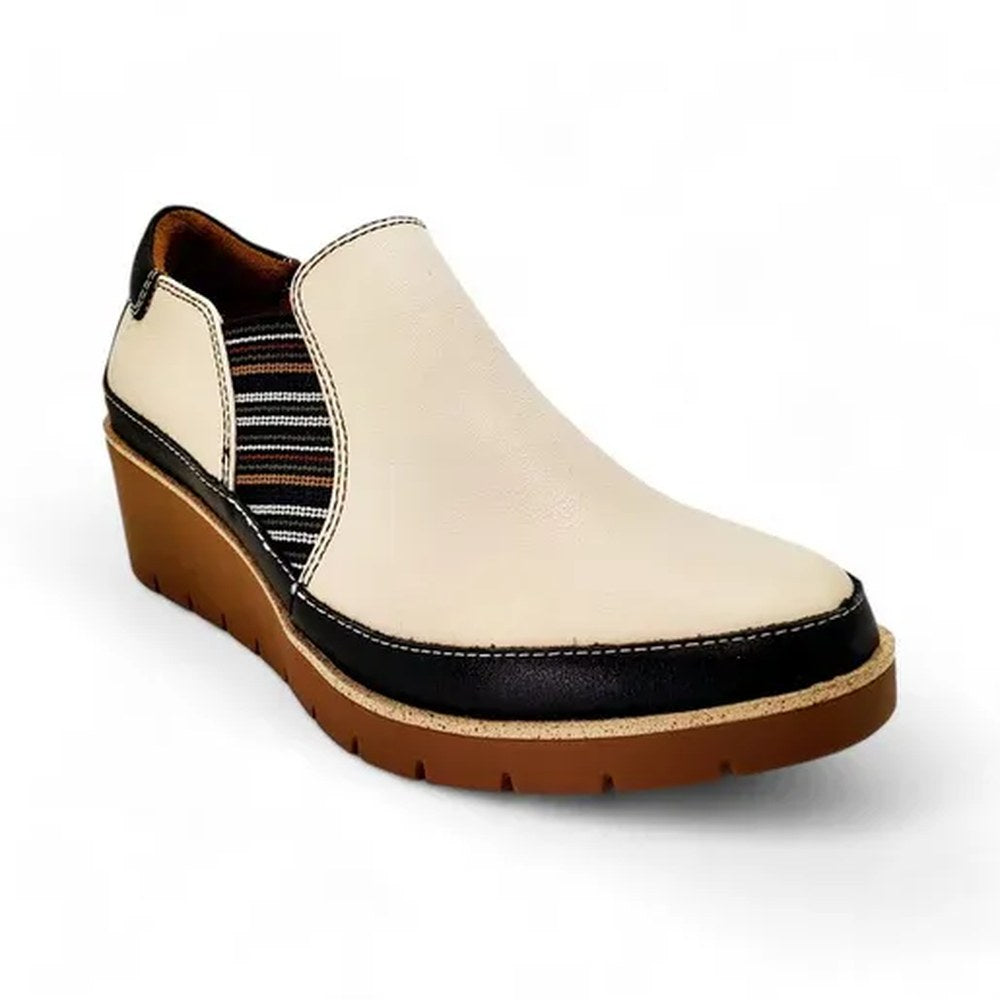 Revere Mykonos Wedge Loafer Women's Casual Shoe - Pebble