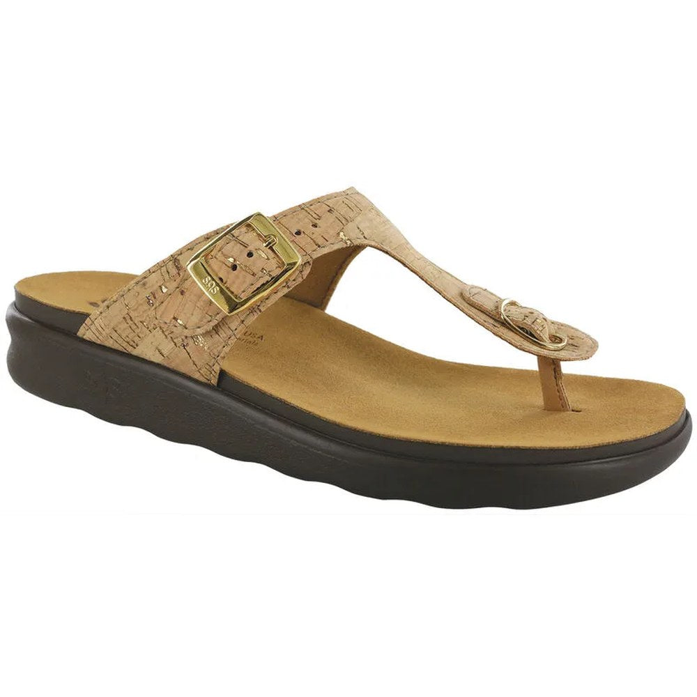 SAS Sanibel T Strap Slid Women's Sandal - Golden Cork