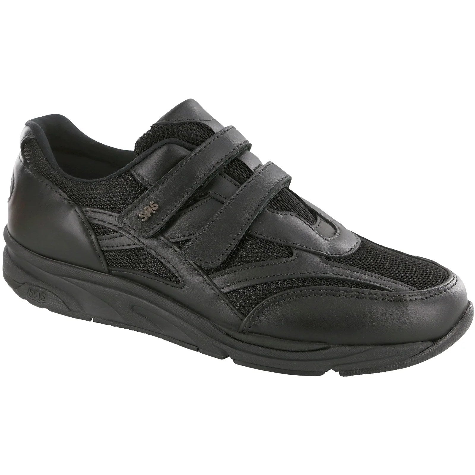 SAS TMV Velcro Mesh Women's Walking Shoe - Black