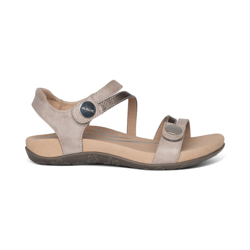 Aetrex Jess Adjustable women's sandal in Smoke