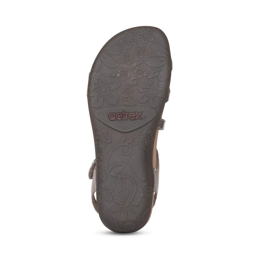 Aetrex Jess Adjustable women's sandal in Smoke