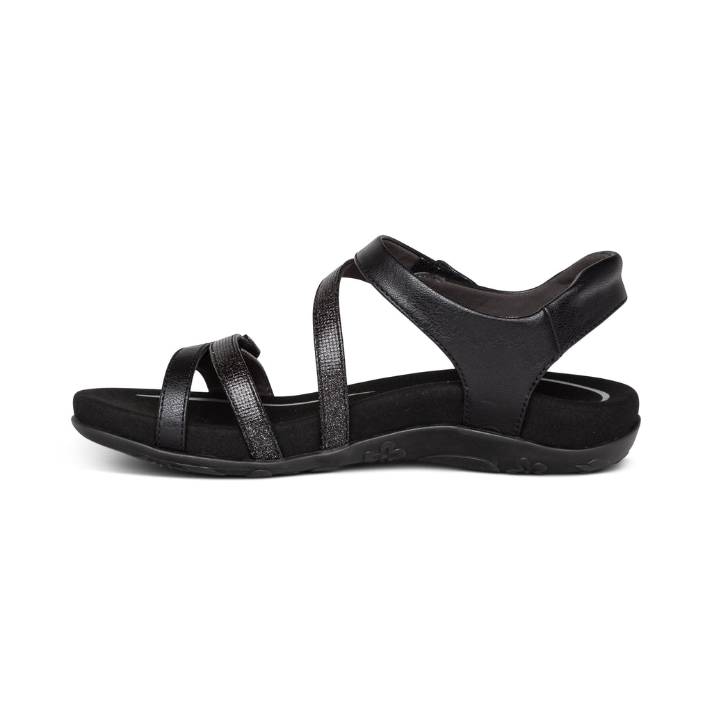Aetrex Jess Adjustable women's sandal in Black