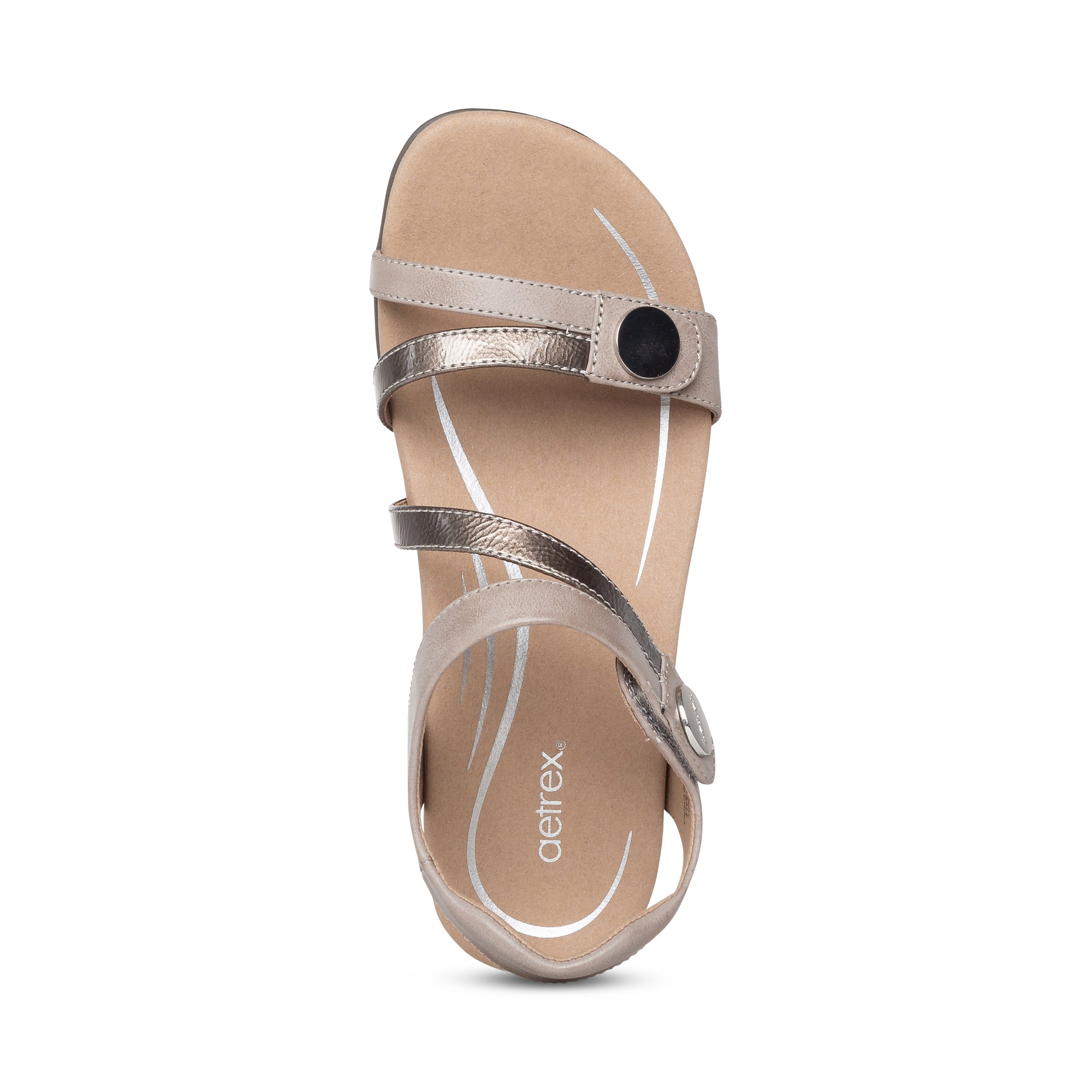 Aetrex Jess Adjustable women's sandal in Smoke