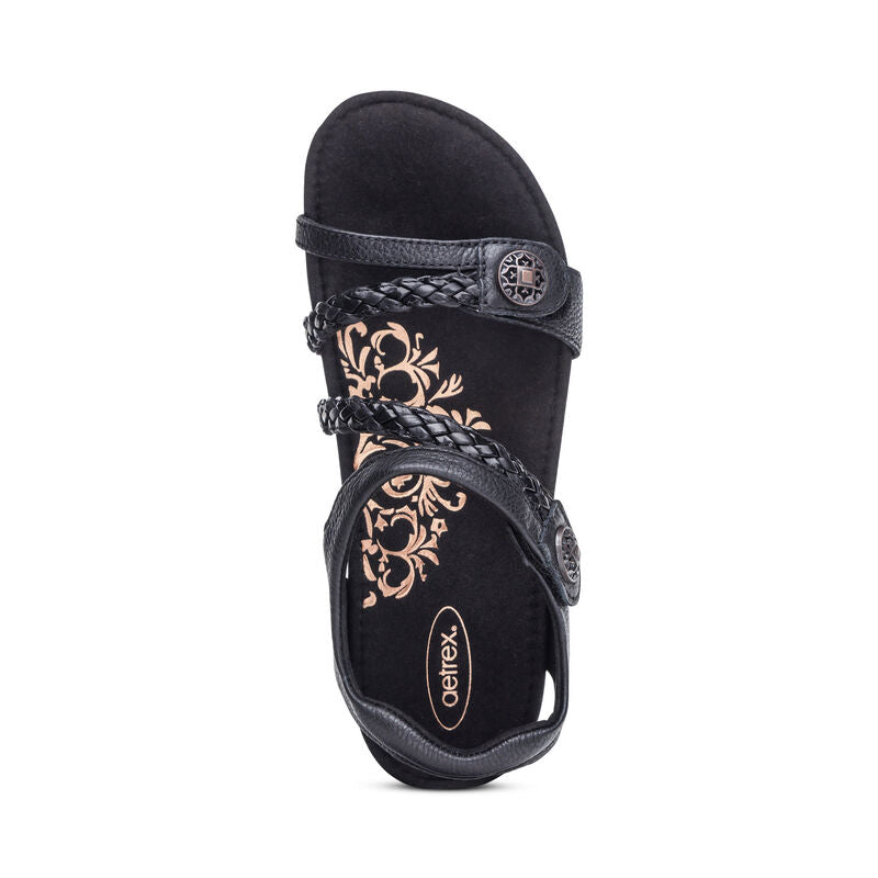 Aetrex Jillian women's sandal in Black