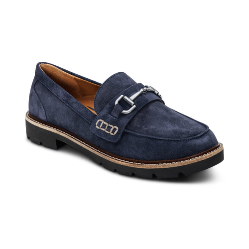 Aetrex Collette women's casual shoe in Navy Suede