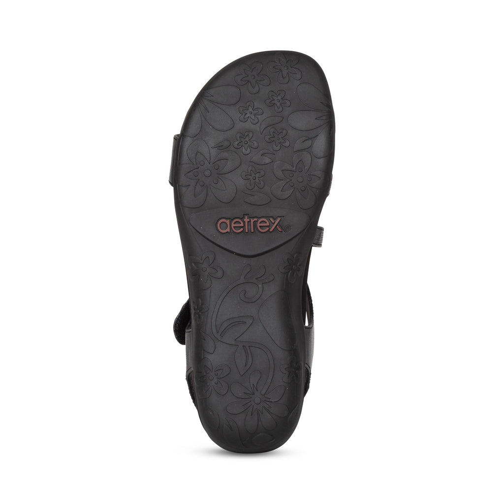 Aetrex Jess Adjustable women's sandal in Black