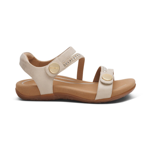 Aetrex Jess women's sandal in Champagne Sparckle