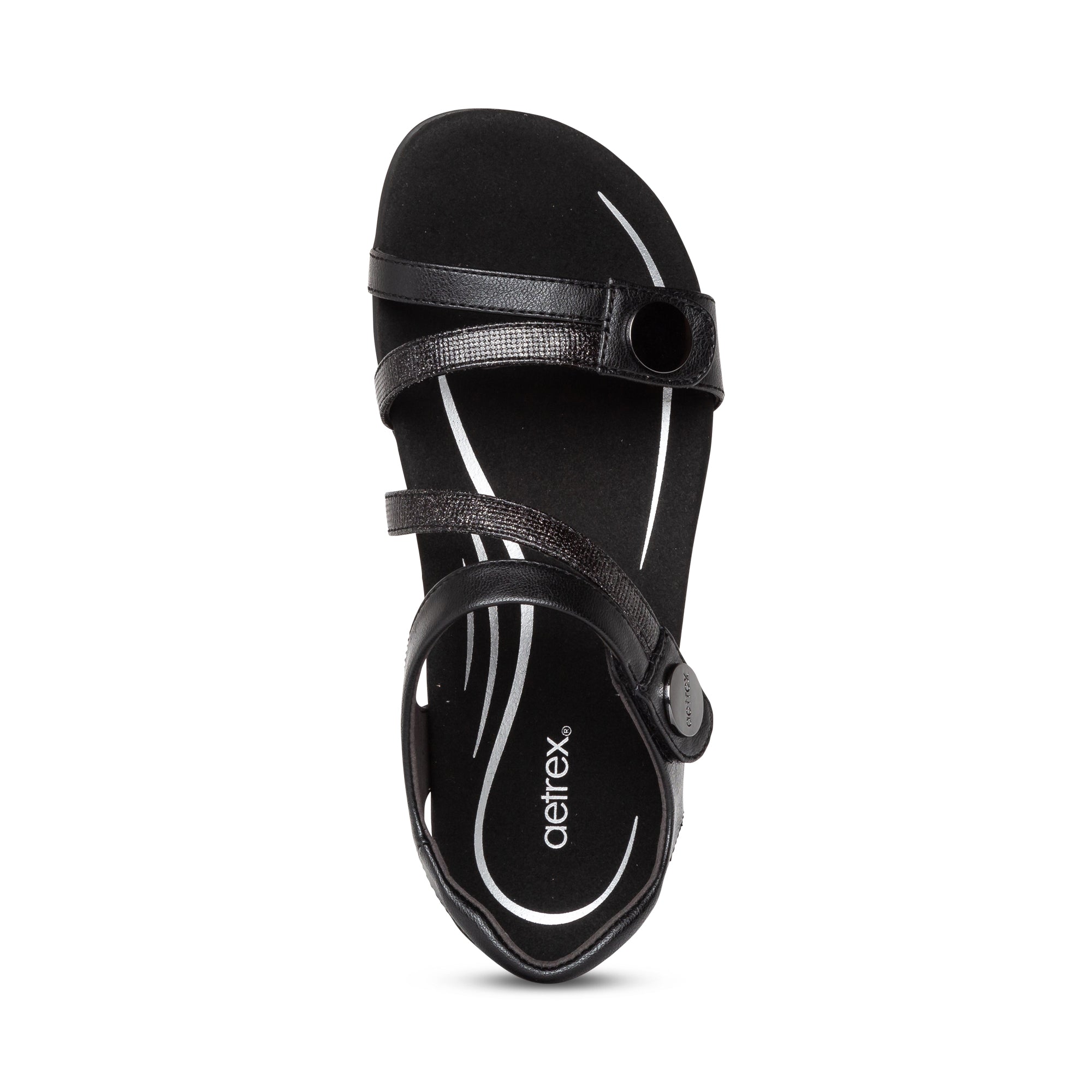 Aetrex Jess Adjustable women's sandal in Black