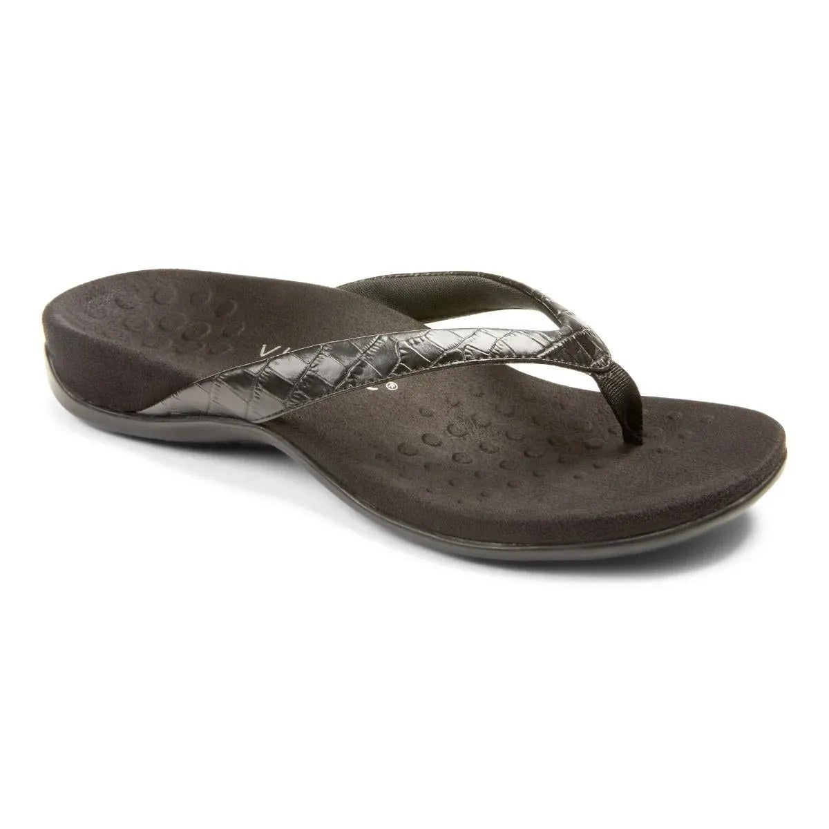Vionic Dillon Croc Black Women's Sandal - Black
