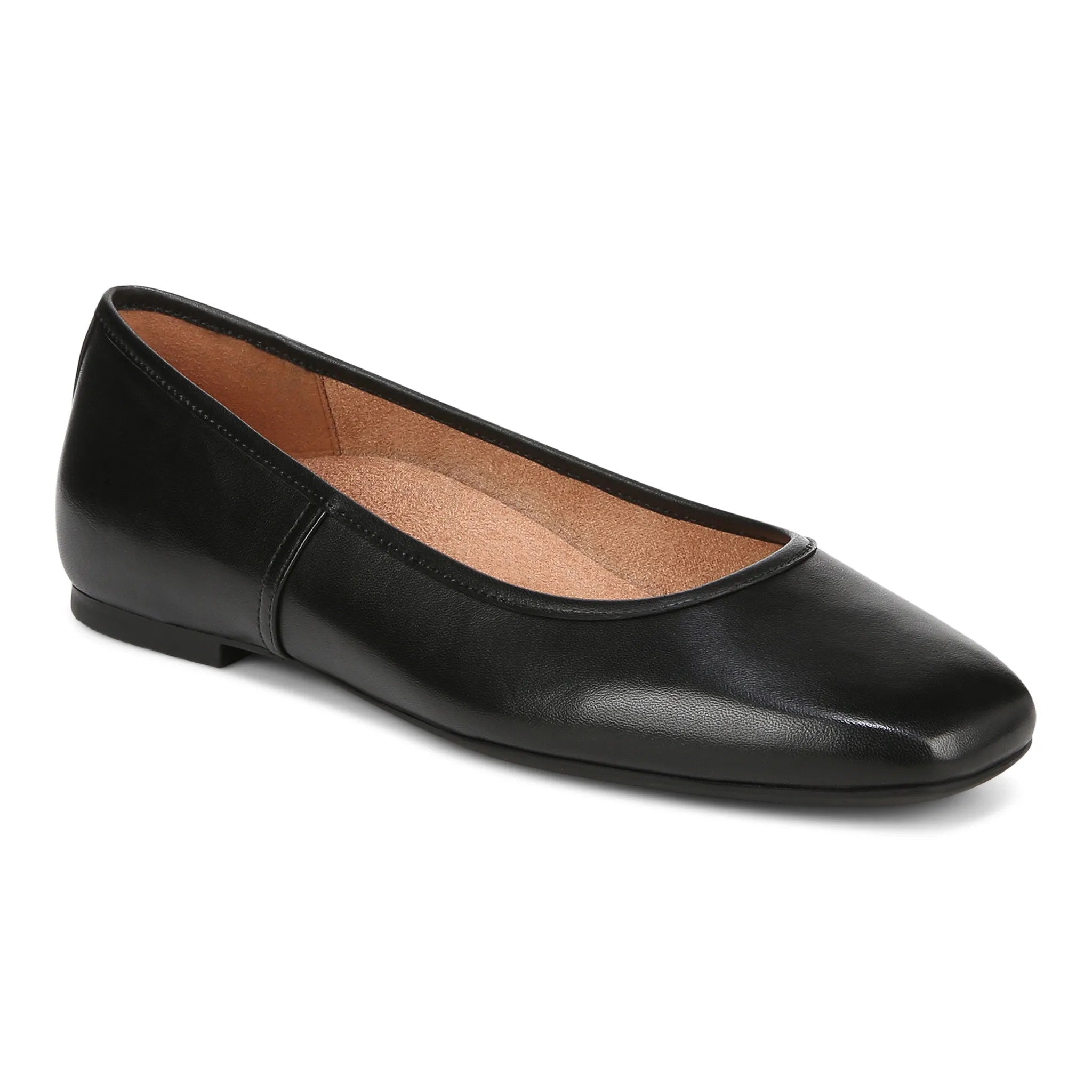 Vionic Orinda Flat Women's Casual Shoe - Black Leather